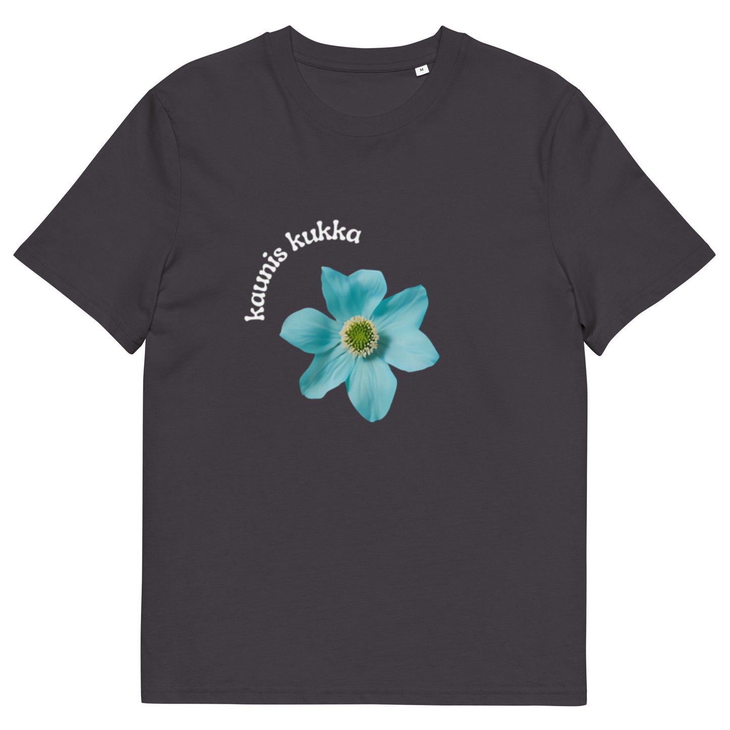 T-shirt à motif de fleur bleu néon