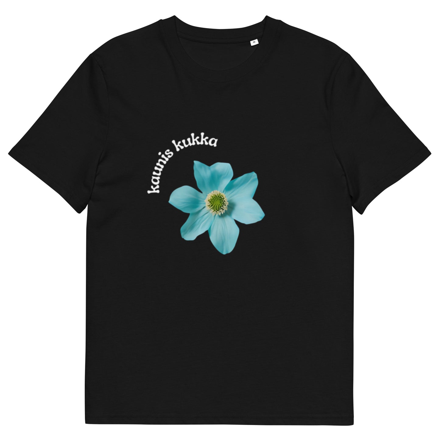 T-shirt à motif de fleur bleu néon