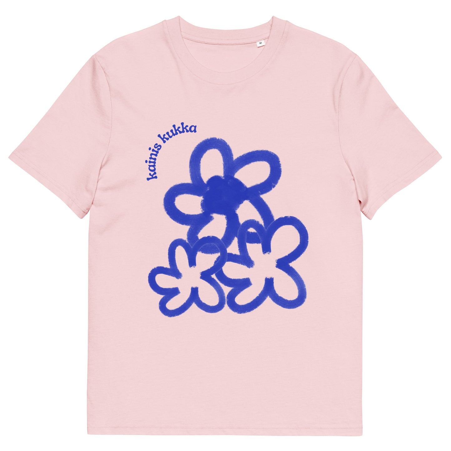 T-shirt à fleurs déformées bleues