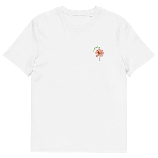 T-shirt à motif de fleur rose One Point (vert)