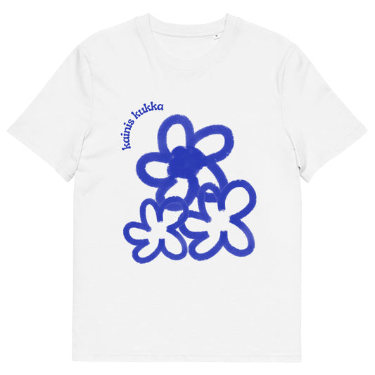 Blue Distorted Flower Tee